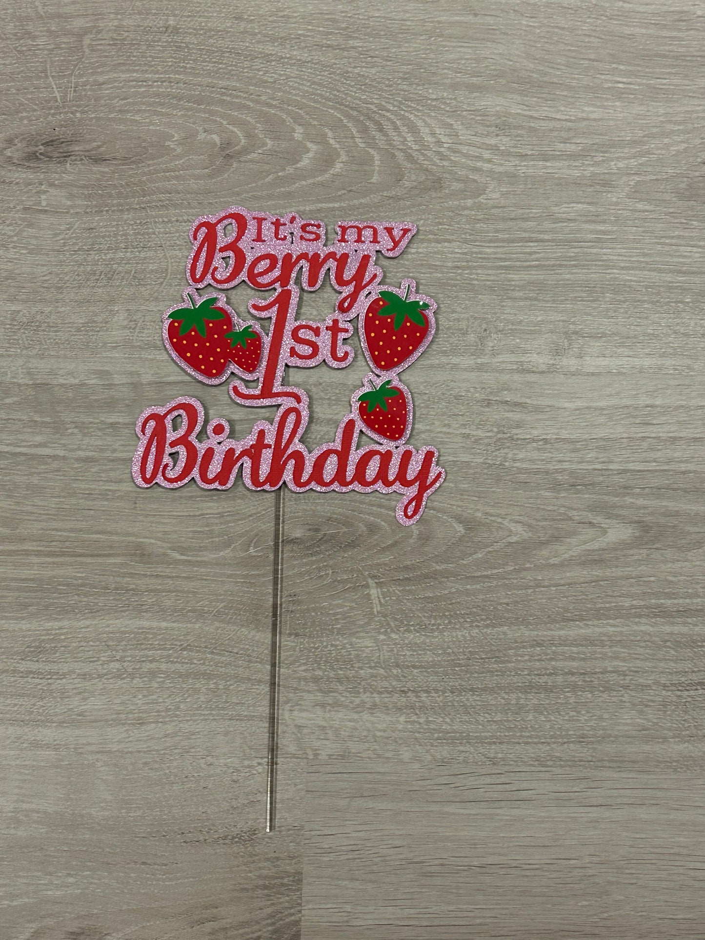 Berry First Birthday Cake Topper