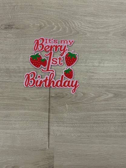 Berry First Birthday Cake Topper