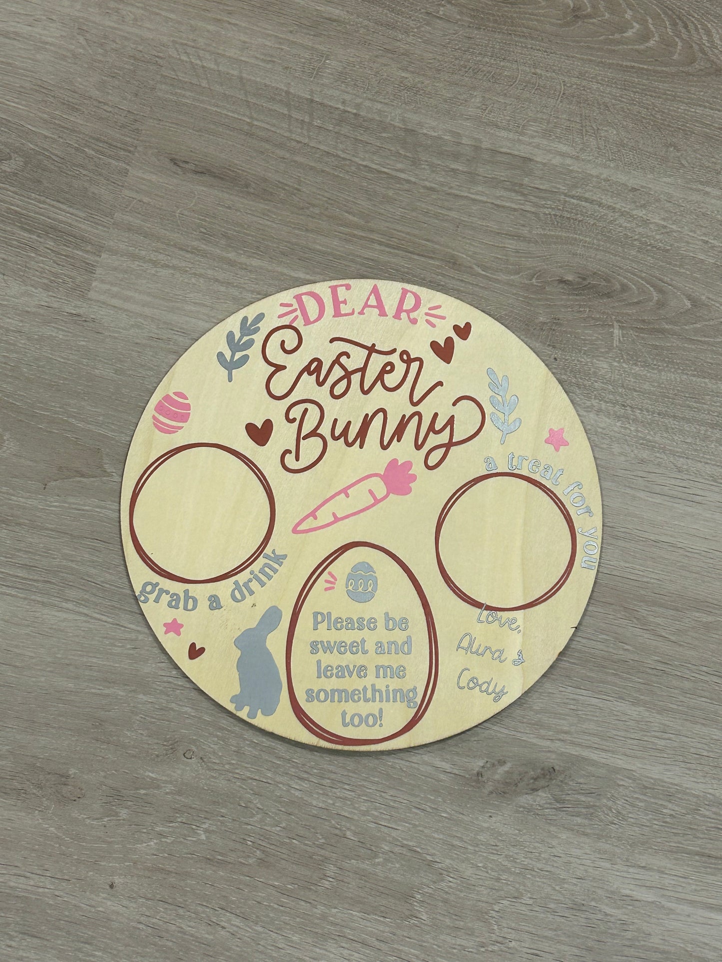 Easter Bunny refreshment board