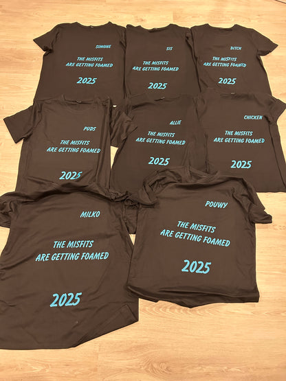 8 double sided shirts for a foam run
