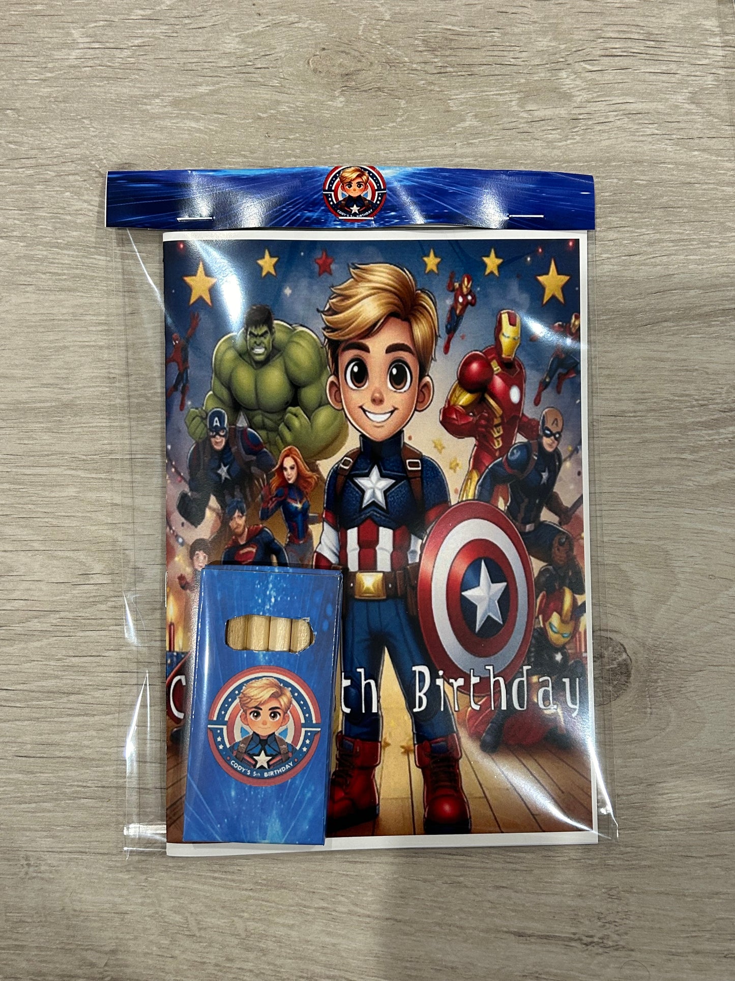 Custom colouring books with pencils