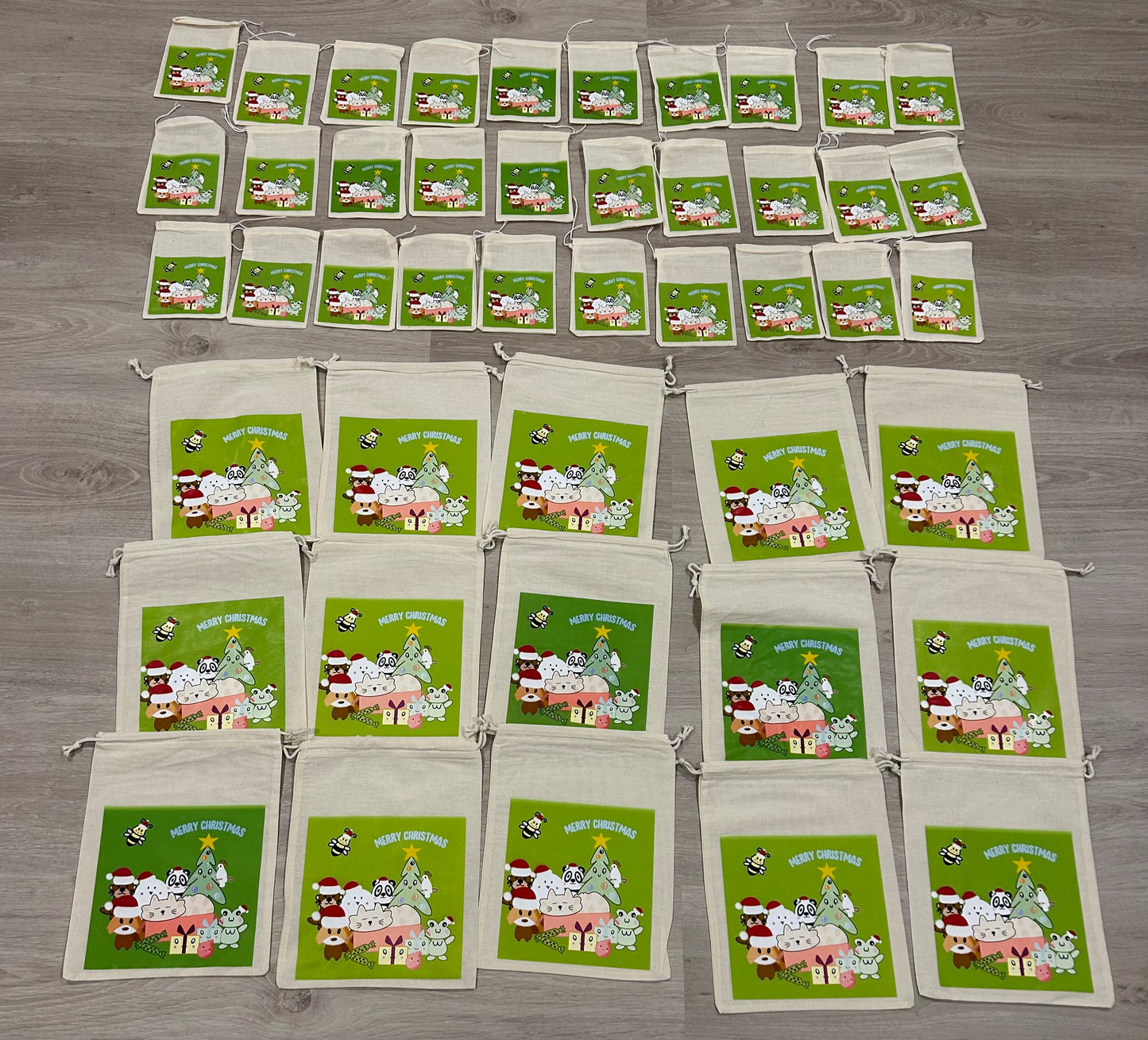 Custom Christmas pouches for BC Designs