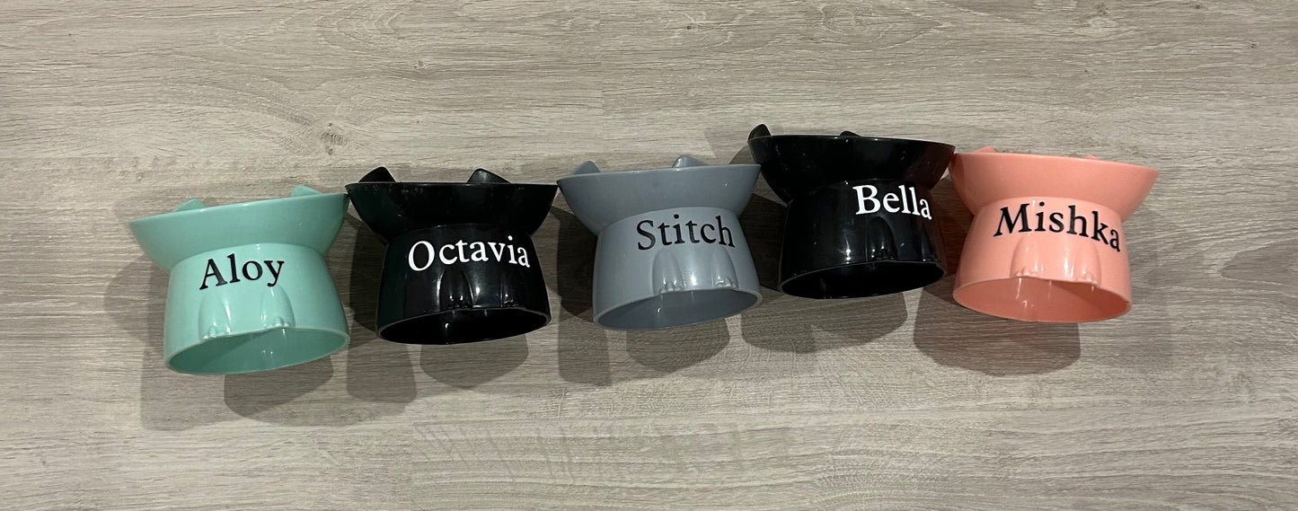 Names applied to their cat bowls