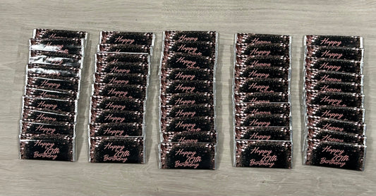 70th Birthday Party Pack - chocolates, lollipops, candles & a stubby holder