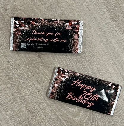 70th Birthday Party Pack - chocolates, lollipops, candles & a stubby holder