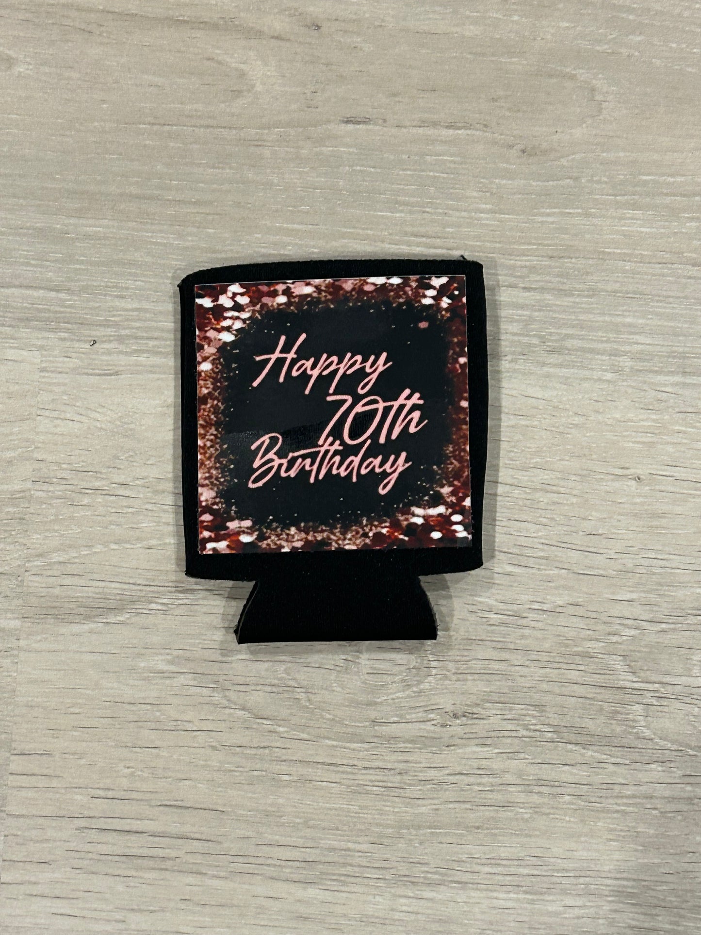 70th Birthday Party Pack - chocolates, lollipops, candles & a stubby holder