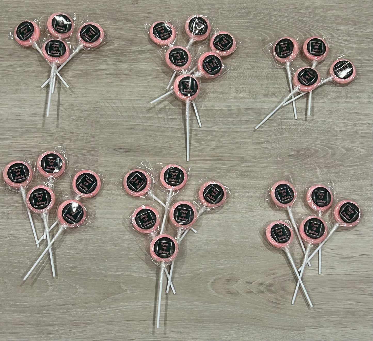 70th Birthday Party Pack - chocolates, lollipops, candles & a stubby holder