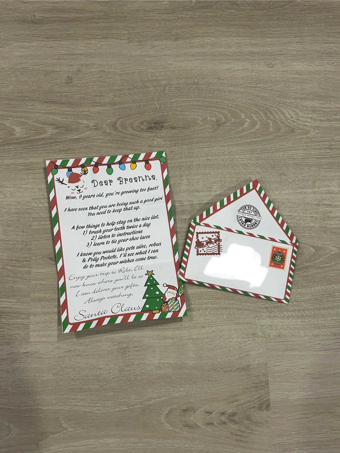 Return letter from Santa