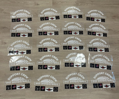 20 DTF prints for MIC Basketball Support Crew