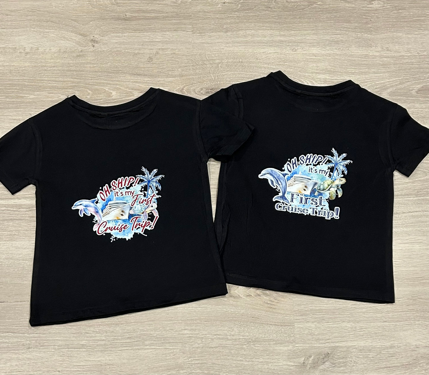 Matching cousin cruise shirts