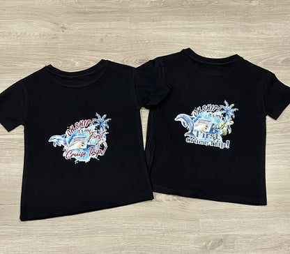 Matching cousin cruise shirts