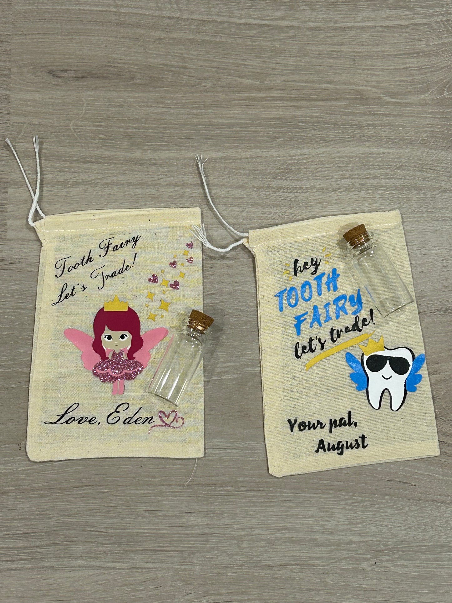 2x Tooth Fairy Bags and jars