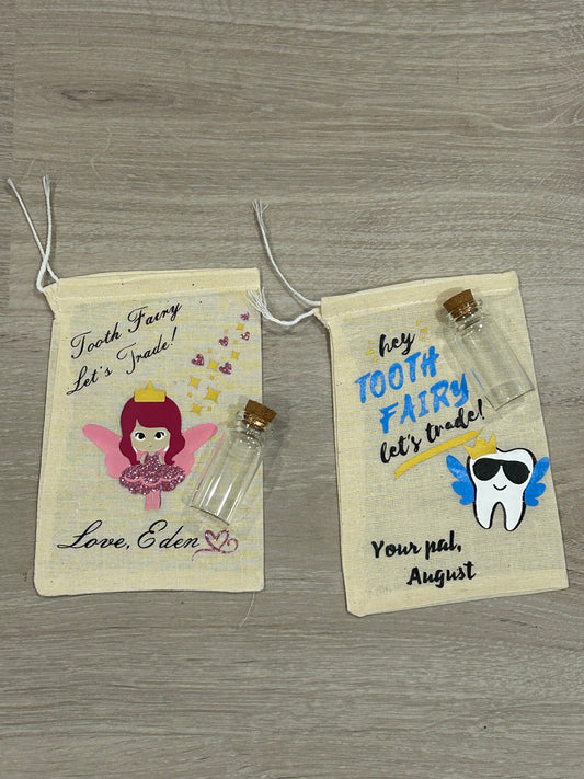 2x Tooth Fairy Bags and jars