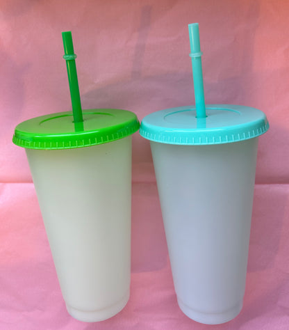 Plastic Tumblers with matching straws