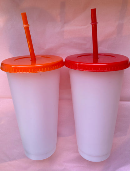 Plastic Tumblers with matching straws