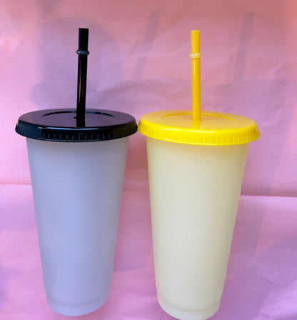 Plastic Tumblers with matching straws