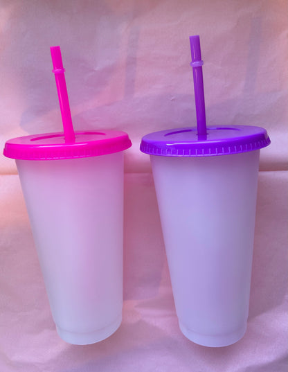 Plastic Tumblers with matching straws