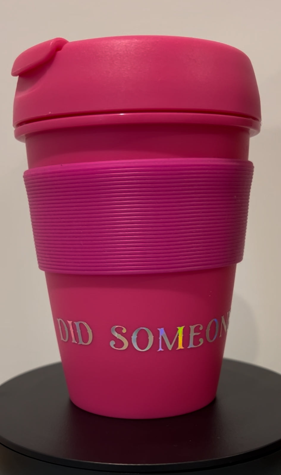 Pink travel mug