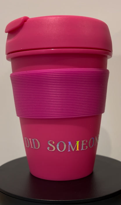 Pink travel mug