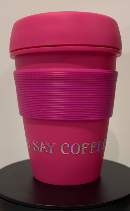 Pink travel mug