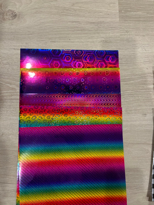 Permanent Adhesive Vinyl - Rainbow Pattern