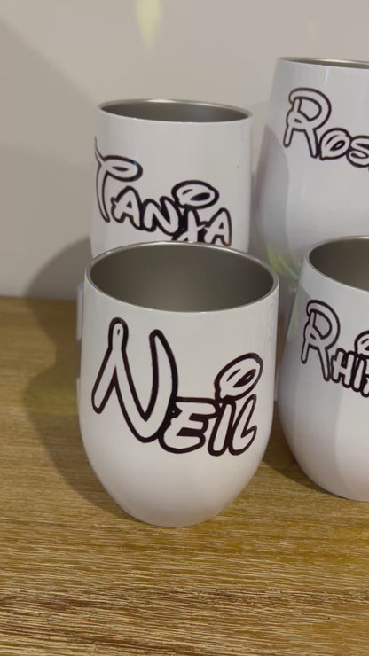 Custom travel mugs to remember a Disney cruise