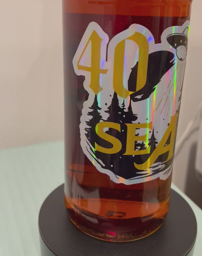 40th sticker for alcohol bottle
