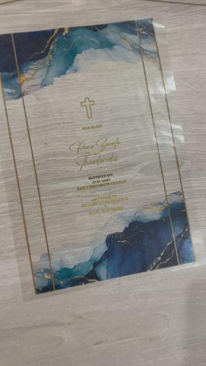 Clear prints with gold letter foiling