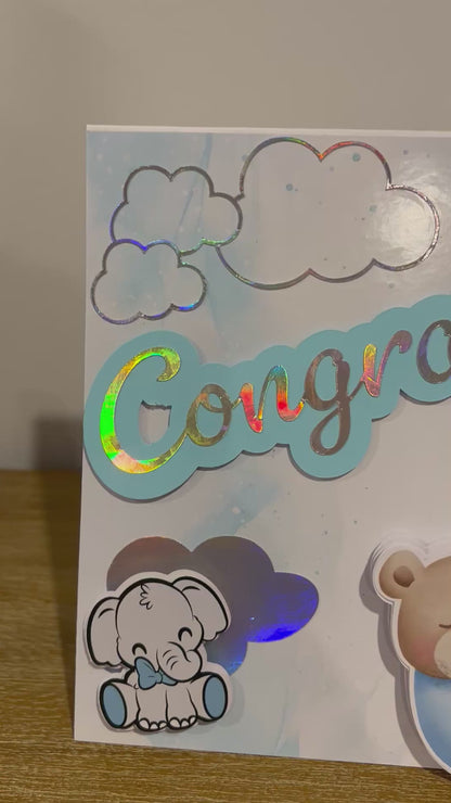 Card to Congratulate the new parents Baby Boy