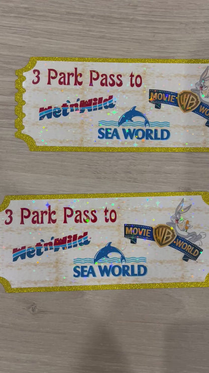 Plane and theme park tickets