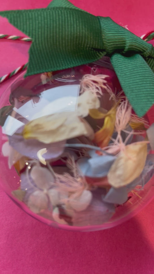 Dried Flower Filled Christmas Bauble