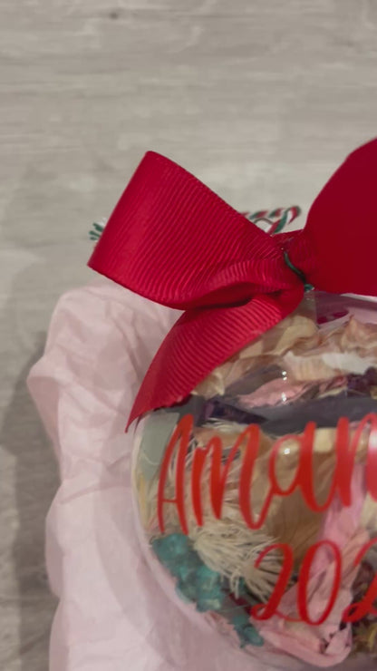 Christmas Baubles filled with flowers