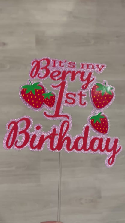 Berry First Birthday Cake Topper