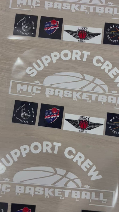 20 DTF prints for MIC Basketball Support Crew