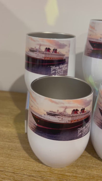 Custom travel mugs to remember a Disney cruise